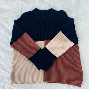 COLORBLOCK MOCK NECK SWEATER  VICI